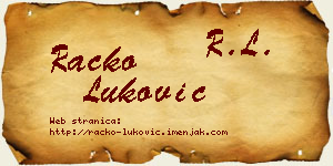 Racko Luković vizit kartica